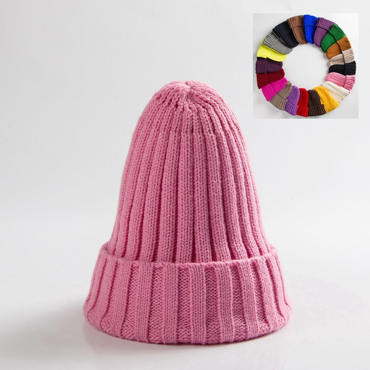 Woolen Curly-brimmed Winter Warm Knitting Pointed Hats