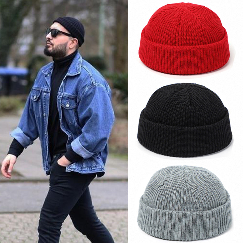 Knitted Beanie Hat Winter Retro