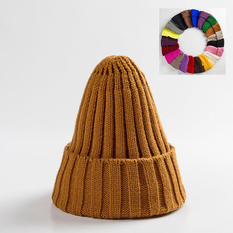 Woolen Curly-brimmed Winter Warm Knitting Pointed Hats