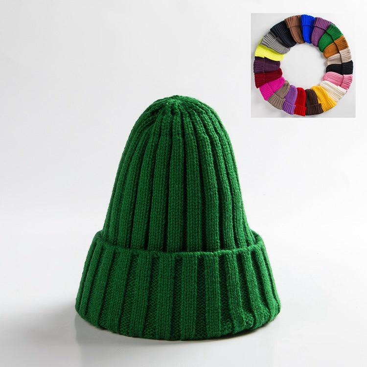 Woolen Curly-brimmed Winter Warm Knitting Pointed Hats