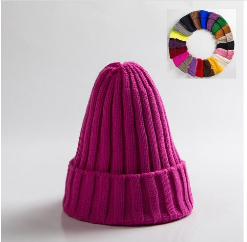 Woolen Curly-brimmed Winter Warm Knitting Pointed Hats