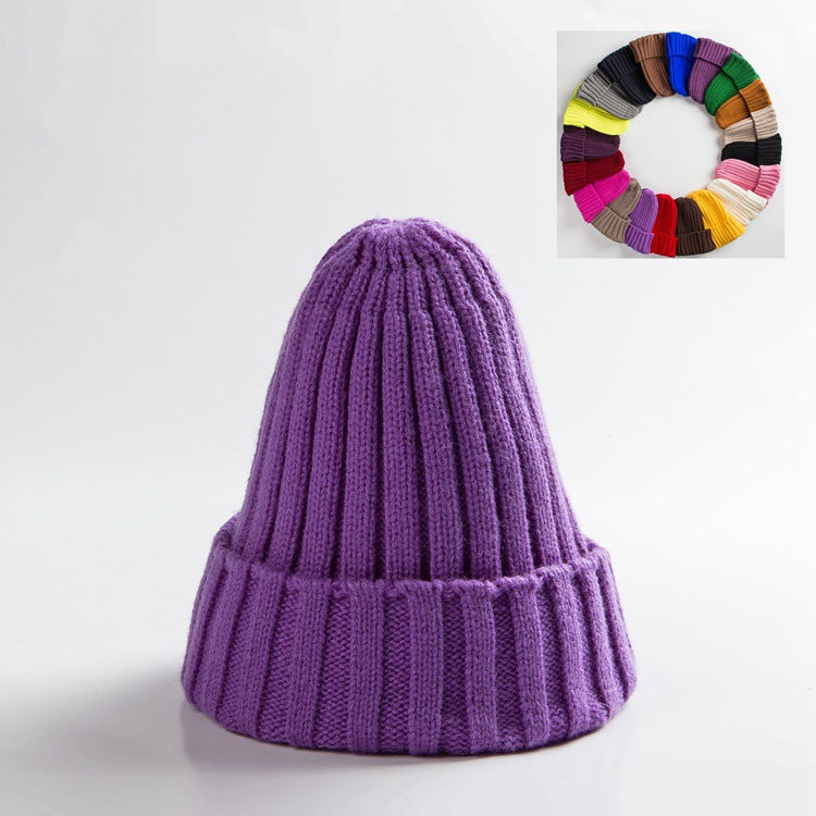 Woolen Curly-brimmed Winter Warm Knitting Pointed Hats