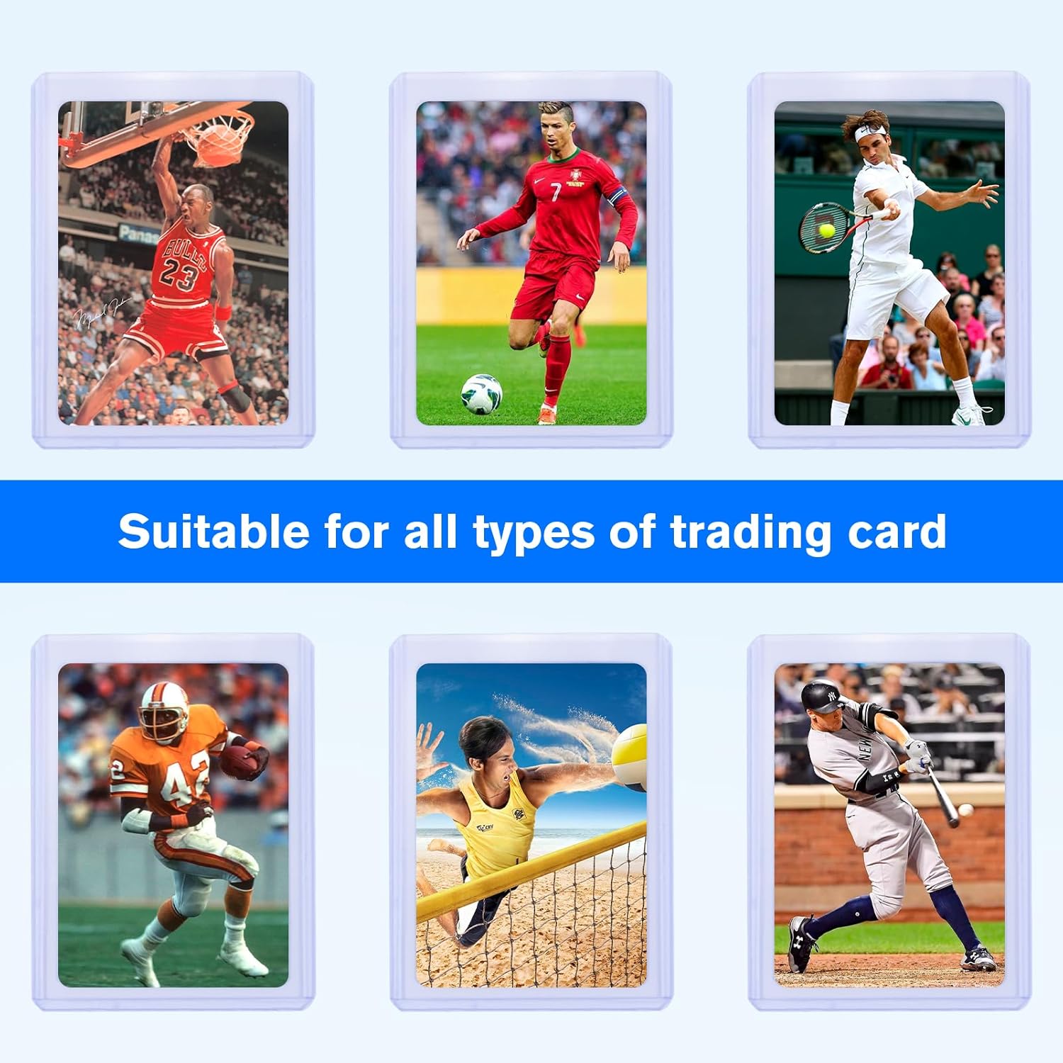 Transparent Card Cases Set of 30 Card Sleeves Clear Regular Thickness Trading Card Case Suitable for Sports Cards, Trading Cards, MTG, Pokemon Magic