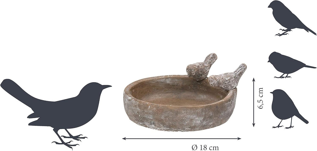 dobar Pooloase 12972 Birdbath, Grey, 18 x 18 x 4.5 cm