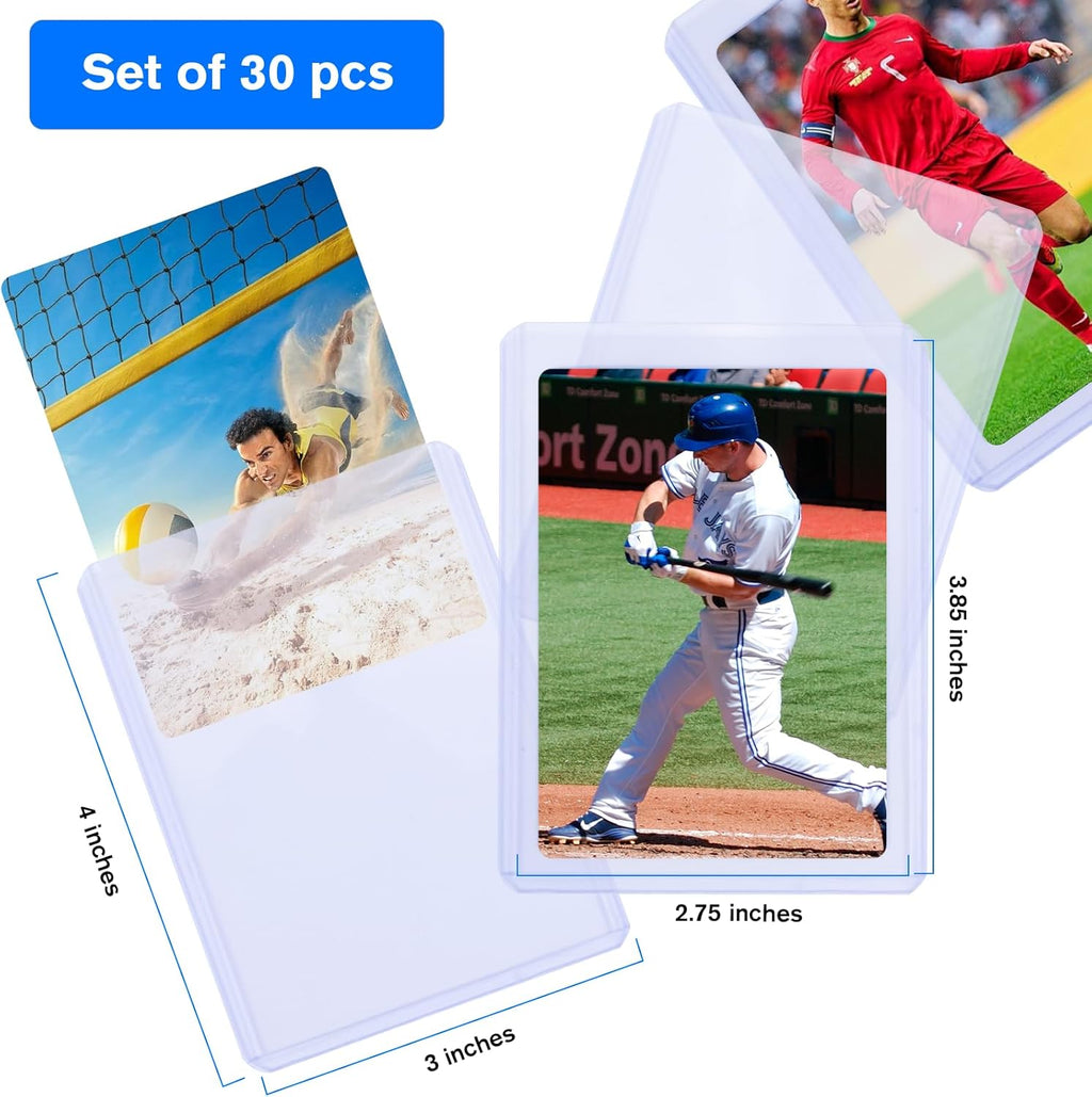 Transparent Card Cases Set of 30 Card Sleeves Clear Regular Thickness Trading Card Case Suitable for Sports Cards, Trading Cards, MTG, Pokemon Magic