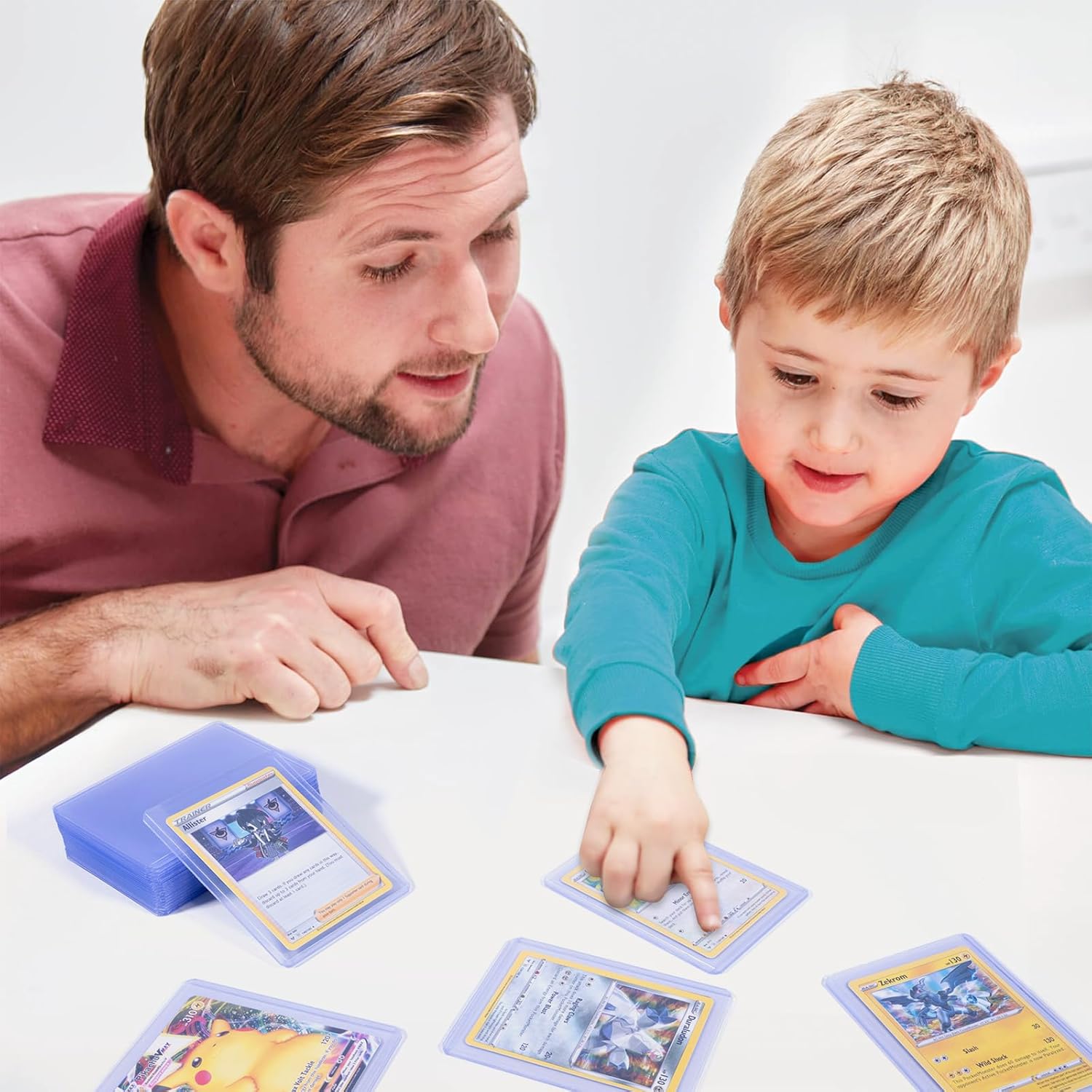 Transparent Card Cases Set of 30 Card Sleeves Clear Regular Thickness Trading Card Case Suitable for Sports Cards, Trading Cards, MTG, Pokemon Magic