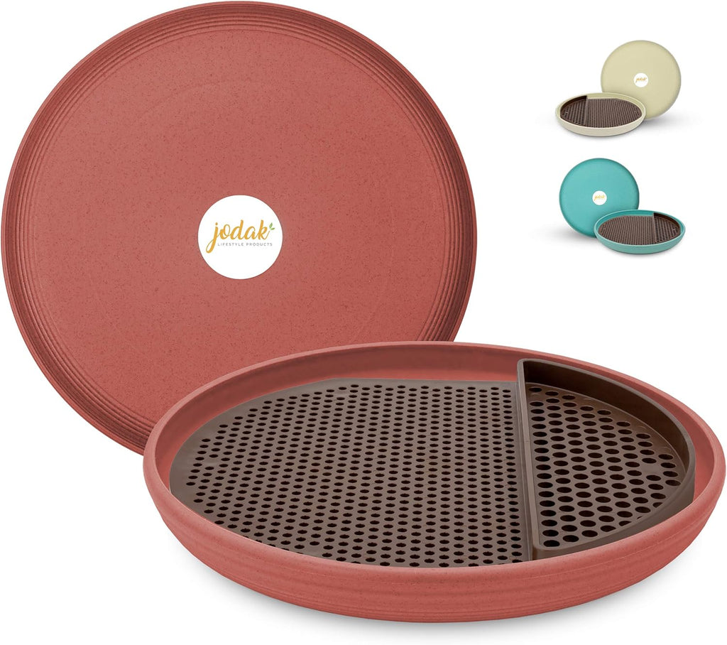 JoDaK Bird Bath and Insect Crack (Terracotta) Bird Bath Standing Large, Plastic Frost-proof and Winter-resistant, Garden Decoration, Balcony Decoration Bowl