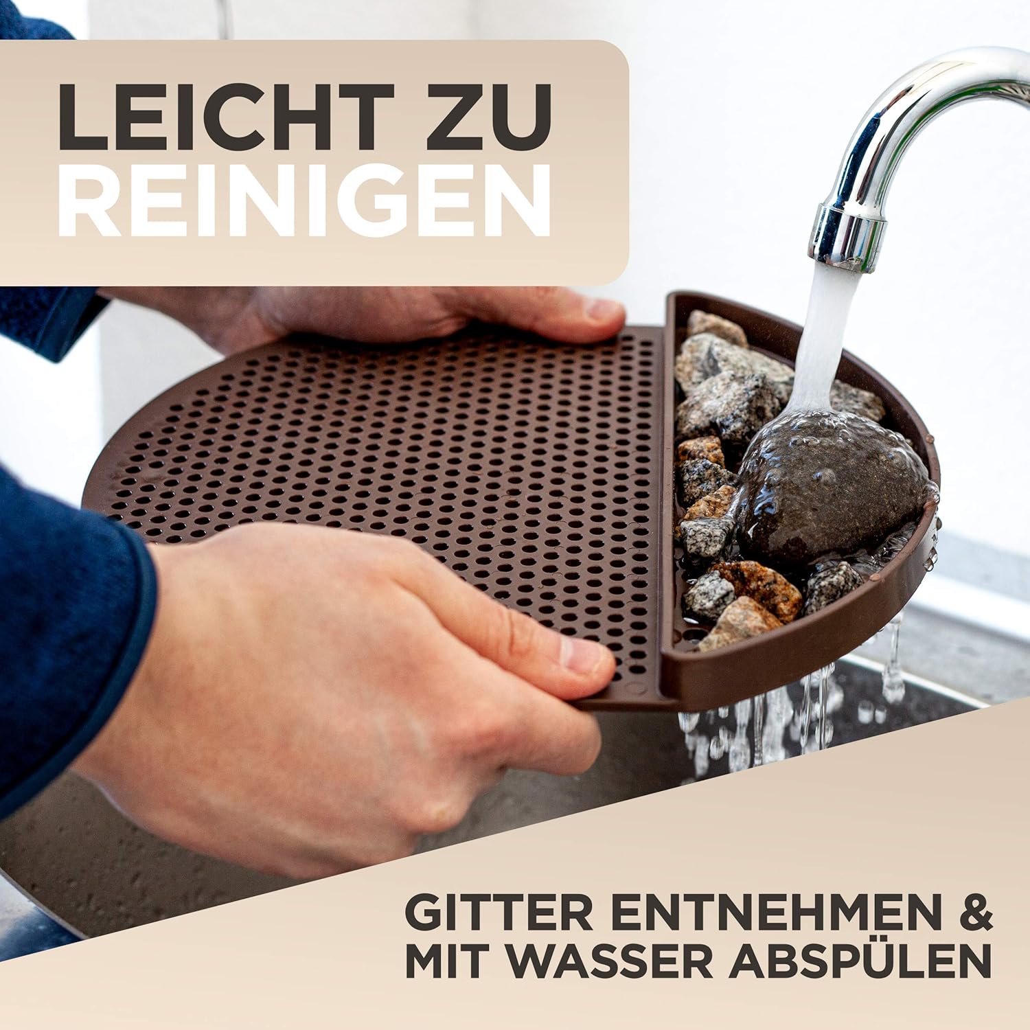 JoDaK Bird Bath and Insect Crack (Terracotta) Bird Bath Standing Large, Plastic Frost-proof and Winter-resistant, Garden Decoration, Balcony Decoration Bowl