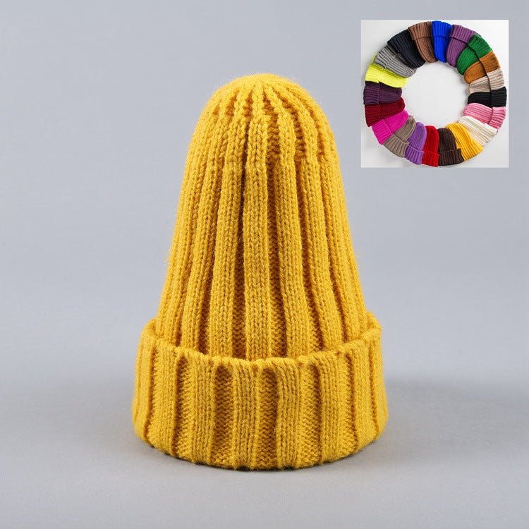 Woolen Curly-brimmed Winter Warm Knitting Pointed Hats