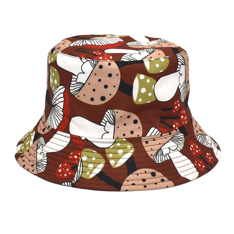 Men's And Women's Outdoor Casual Colorful Mushroom Pattern Fisherman Hat