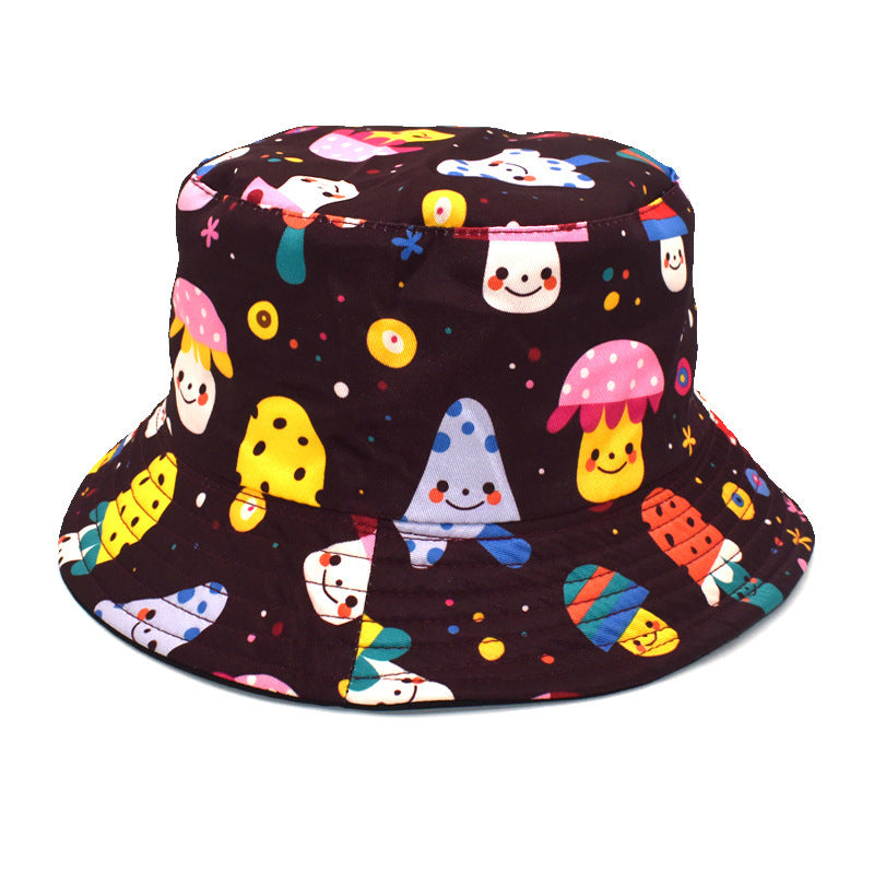 Men's And Women's Outdoor Casual Colorful Mushroom Pattern Fisherman Hat