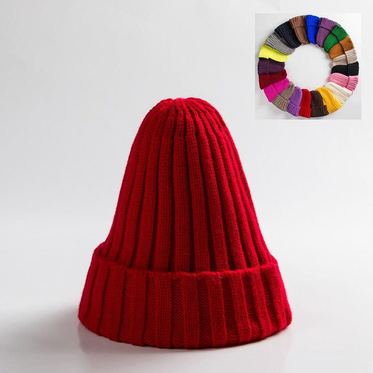 Woolen Curly-brimmed Winter Warm Knitting Pointed Hats