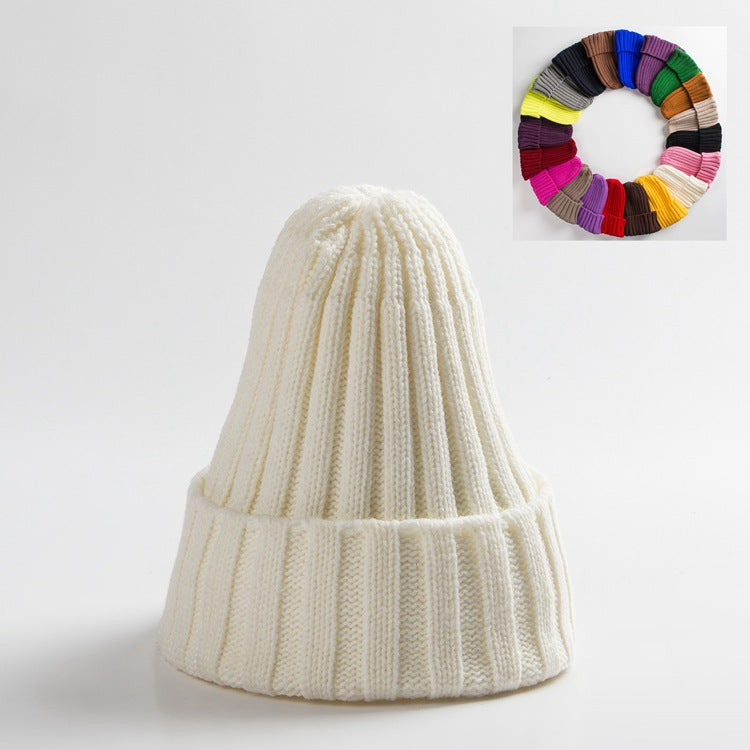 Woolen Curly-brimmed Winter Warm Knitting Pointed Hats